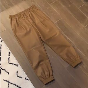 Faux leather joggers ZARA